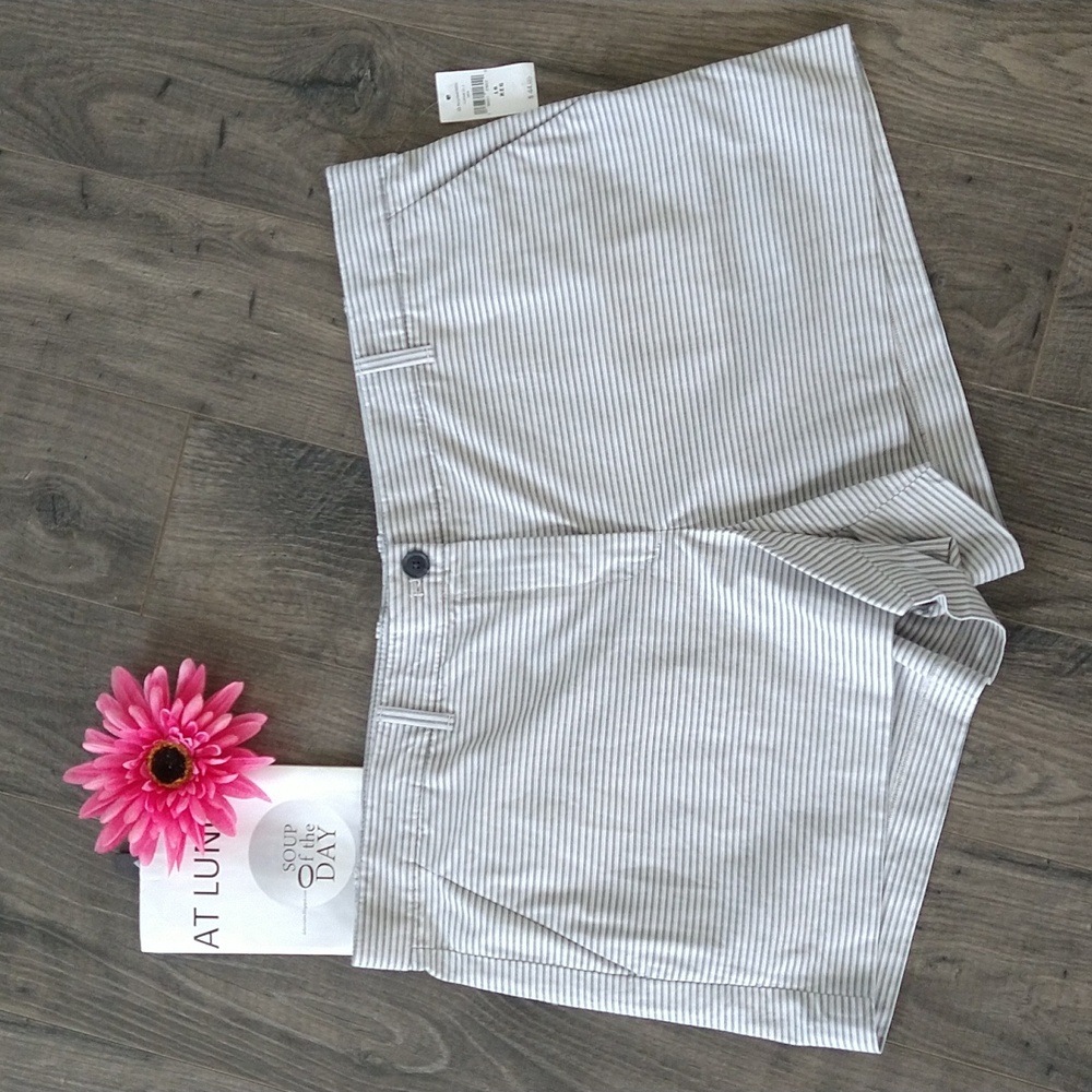 🎉NWT Gap KHAKIS by Gap Summer Shorts Gray and White Striped size 16R🎉